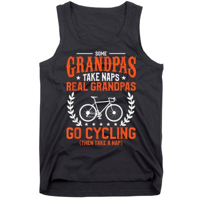 Mens Some Grandpas Take Naps Real Grandpas Go Cycling Cyclist Tank Top