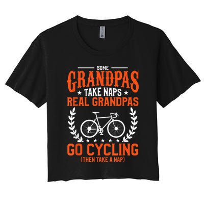 Mens Some Grandpas Take Naps Real Grandpas Go Cycling Cyclist Crop Top