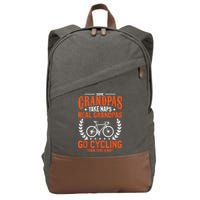Mens Some Grandpas Take Naps Real Grandpas Go Cycling Cyclist Cotton Canvas Backpack