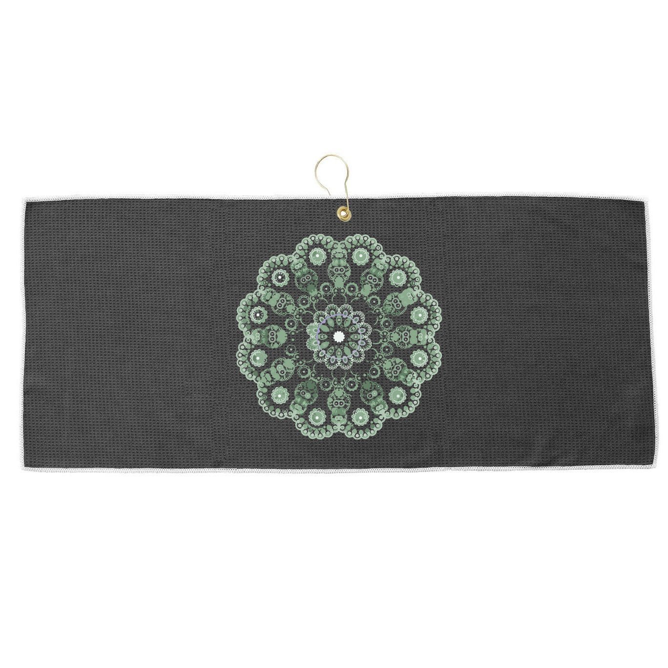 Mandala Sacred Geometry Prana Art Yoga Mantra Om Good Vibe Large Microfiber Waffle Golf Towel