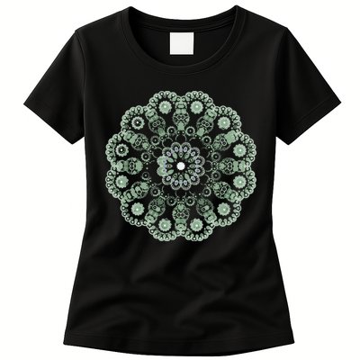 Mandala Sacred Geometry Prana Art Yoga Mantra Om Good Vibe Womens T-Shirt