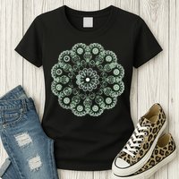 Mandala Sacred Geometry Prana Art Yoga Mantra Om Good Vibe Womens T-Shirt