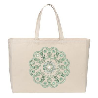 Mandala Sacred Geometry Prana Art Yoga Mantra Om Good Vibe Cotton Canvas Jumbo Tote