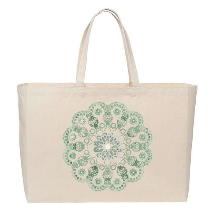 Mandala Sacred Geometry Prana Art Yoga Mantra Om Good Vibe Cotton Canvas Jumbo Tote