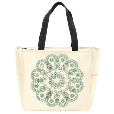 Mandala Sacred Geometry Prana Art Yoga Mantra Om Good Vibe Zip Tote Bag