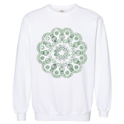 Mandala Sacred Geometry Prana Art Yoga Mantra Om Good Vibe Garment-Dyed Sweatshirt