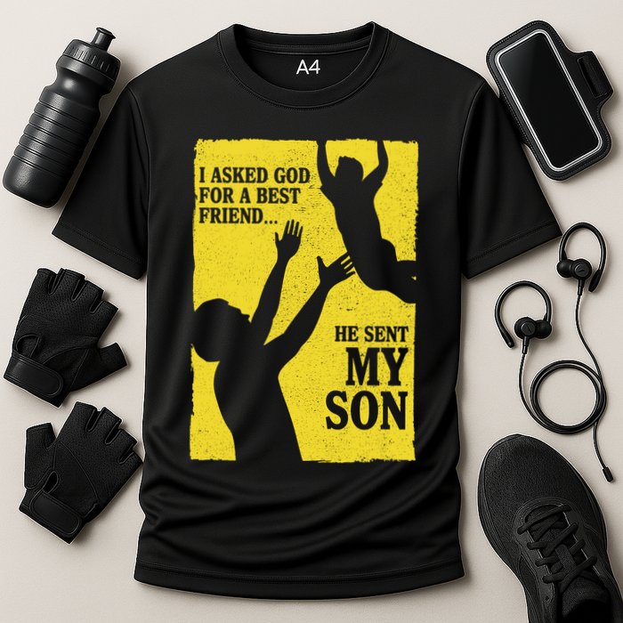 God Sent Me My Son Cooling Performance Crew T-Shirt