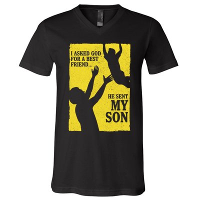 God Sent Me My Son V-Neck T-Shirt
