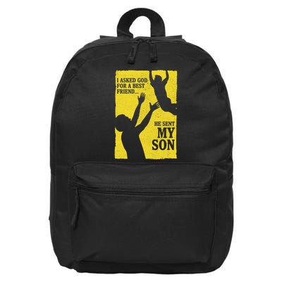 God Sent Me My Son 16 in Basic Backpack