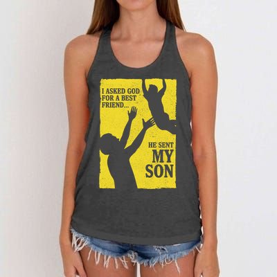 God Sent Me My Son Women's Knotted Racerback Tank