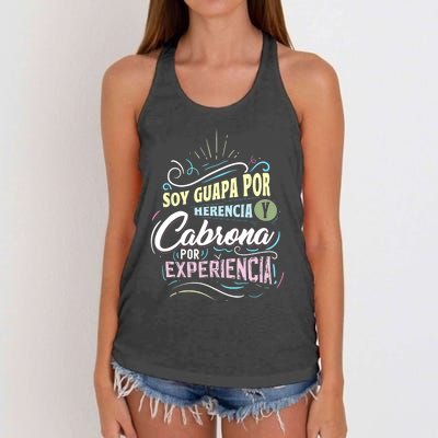 Mexicana Soy Guapa Por Herencia Y Cabrona Por Experiencia Women's Knotted Racerback Tank