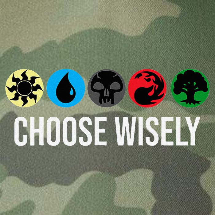 M.A.N.A Symbols Gathering Magic Choose Wisely Blue Red Green Legacy Tie Dye Trucker Hat