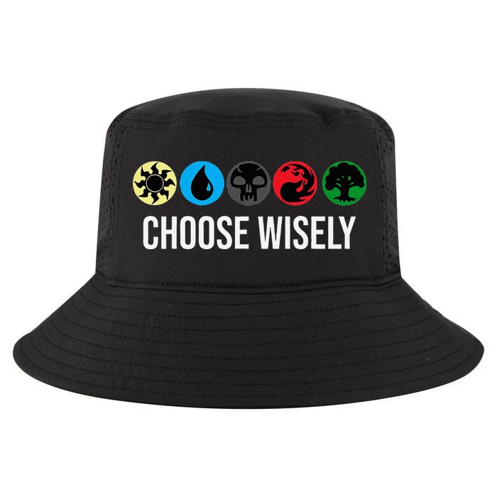 M.A.N.A Symbols Gathering Magic Choose Wisely Blue Red Green Cool Comfort Performance Bucket Hat