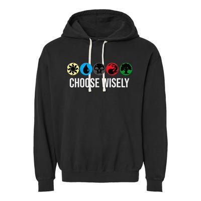 M.A.N.A Symbols Gathering Magic Choose Wisely Blue Red Green Garment-Dyed Fleece Hoodie