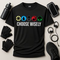 M.A.N.A Symbols Gathering Magic Choose Wisely Blue Red Green Performance Shirt