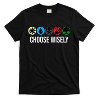 M.A.N.A Symbols Gathering Magic Choose Wisely Blue Red Green T-Shirt