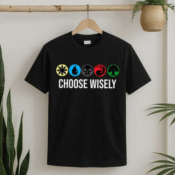 M.A.N.A Symbols Gathering Magic Choose Wisely Blue Red Green T-Shirt