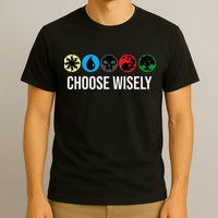 M.A.N.A Symbols Gathering Magic Choose Wisely Blue Red Green T-Shirt