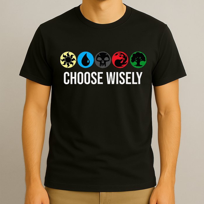 M.A.N.A Symbols Gathering Magic Choose Wisely Blue Red Green T-Shirt