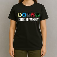 M.A.N.A Symbols Gathering Magic Choose Wisely Blue Red Green T-Shirt