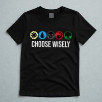 M.A.N.A Symbols Gathering Magic Choose Wisely Blue Red Green T-Shirt