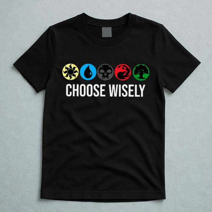 M.A.N.A Symbols Gathering Magic Choose Wisely Blue Red Green T-Shirt