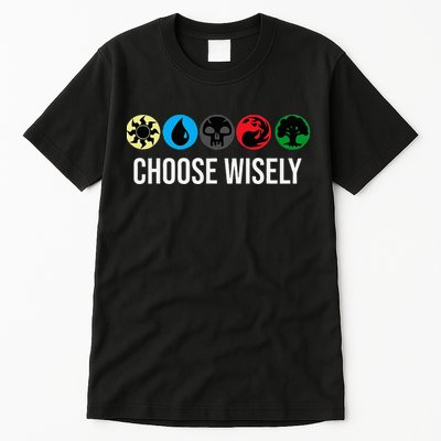 M.A.N.A Symbols Gathering Magic Choose Wisely Blue Red Green Tall T-Shirt