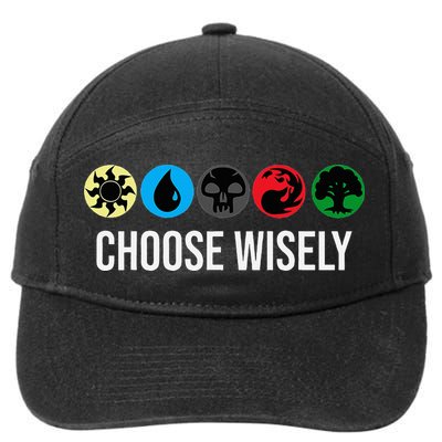 M.A.N.A Symbols Gathering Magic Choose Wisely Blue Red Green 7-Panel Snapback Hat