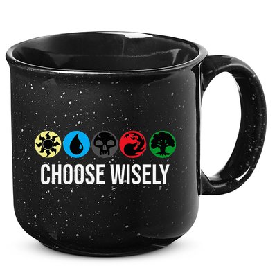 M.A.N.A Symbols Gathering Magic Choose Wisely Blue Red Green 15oz Campfire Ceramic Mug