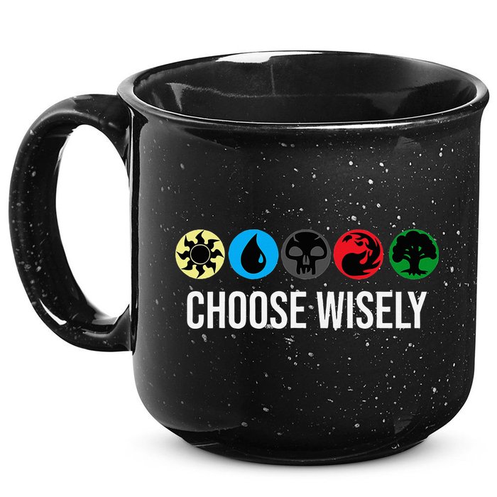 M.A.N.A Symbols Gathering Magic Choose Wisely Blue Red Green 15oz Campfire Ceramic Mug