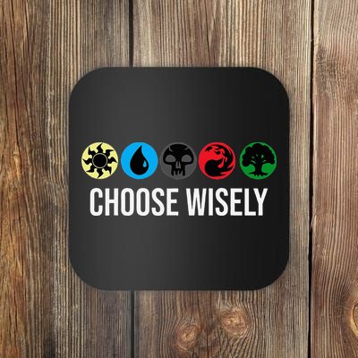 M.A.N.A Symbols Gathering Magic Choose Wisely Blue Red Green Coaster