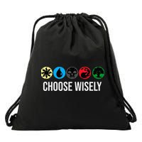 M.A.N.A Symbols Gathering Magic Choose Wisely Blue Red Green Drawstring Bag