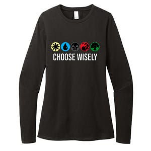 M.A.N.A Symbols Gathering Magic Choose Wisely Blue Red Green Womens CVC Long Sleeve Shirt