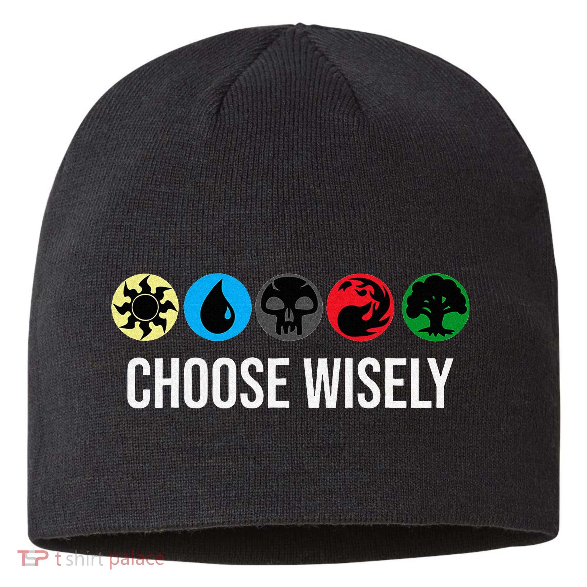 M.A.N.A Symbols Gathering Magic Choose Wisely Blue Red Green Sustainable Beanie