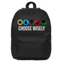 M.A.N.A Symbols Gathering Magic Choose Wisely Blue Red Green 16 in Basic Backpack