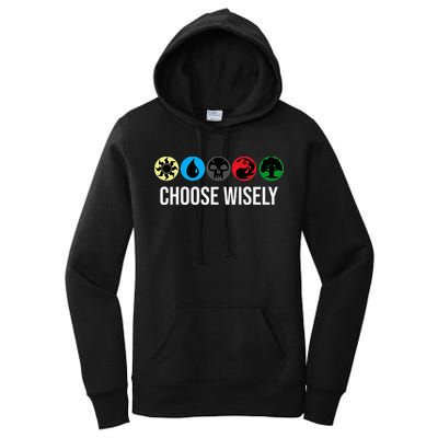 M.A.N.A Symbols Gathering Magic Choose Wisely Blue Red Green Women's Pullover Hoodie