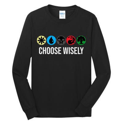 M.A.N.A Symbols Gathering Magic Choose Wisely Blue Red Green Tall Long Sleeve T-Shirt