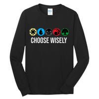 M.A.N.A Symbols Gathering Magic Choose Wisely Blue Red Green Tall Long Sleeve T-Shirt