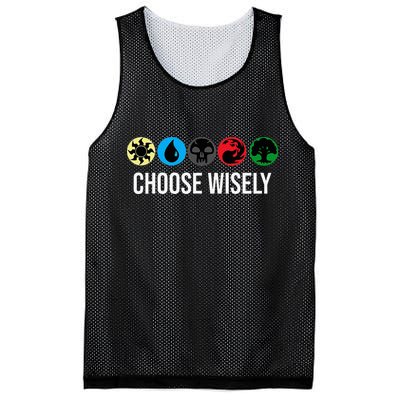 M.A.N.A Symbols Gathering Magic Choose Wisely Blue Red Green Mesh Reversible Basketball Jersey Tank