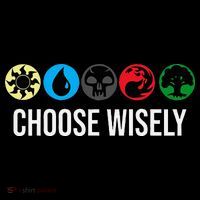 M.A.N.A Symbols Gathering Magic Choose Wisely Blue Red Green Sustainable Knit Beanie