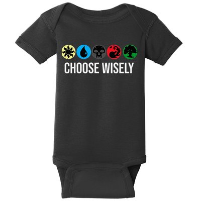 M.A.N.A Symbols Gathering Magic Choose Wisely Blue Red Green Baby Bodysuit
