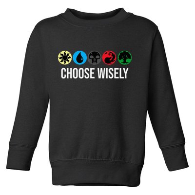 M.A.N.A Symbols Gathering Magic Choose Wisely Blue Red Green Toddler Sweatshirt