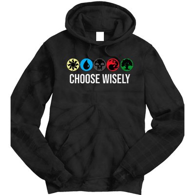 M.A.N.A Symbols Gathering Magic Choose Wisely Blue Red Green Tie Dye Hoodie