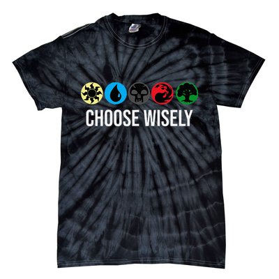 M.A.N.A Symbols Gathering Magic Choose Wisely Blue Red Green Tie-Dye T-Shirt