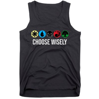 M.A.N.A Symbols Gathering Magic Choose Wisely Blue Red Green Tank Top