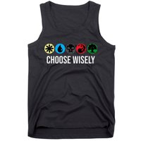 M.A.N.A Symbols Gathering Magic Choose Wisely Blue Red Green Tank Top