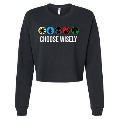 M.A.N.A Symbols Gathering Magic Choose Wisely Blue Red Green Cropped Pullover Crew