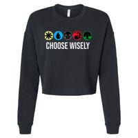 M.A.N.A Symbols Gathering Magic Choose Wisely Blue Red Green Cropped Pullover Crew