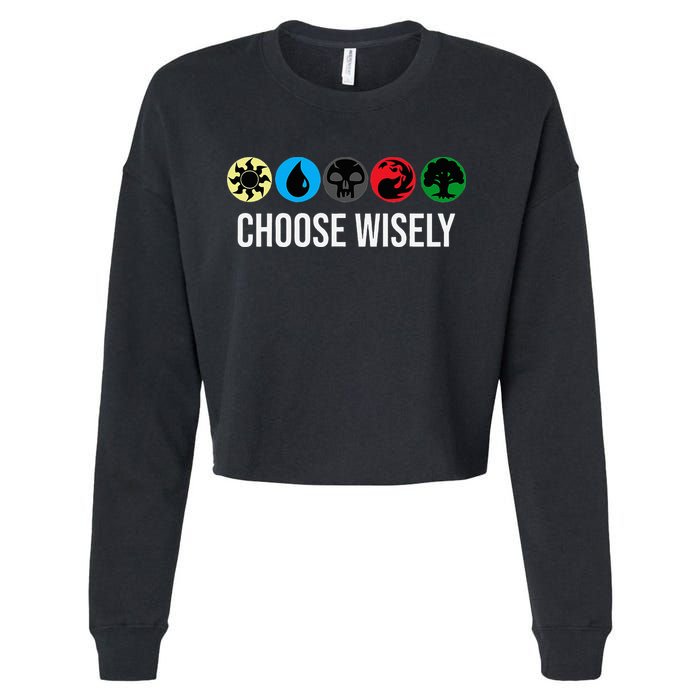M.A.N.A Symbols Gathering Magic Choose Wisely Blue Red Green Cropped Pullover Crew