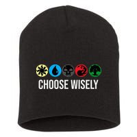 M.A.N.A Symbols Gathering Magic Choose Wisely Blue Red Green Short Acrylic Beanie
